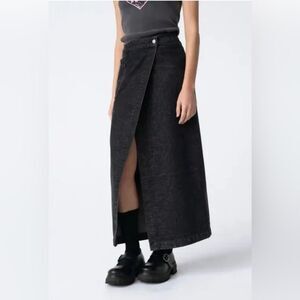 CARNE BOLLENTE SKETCHY SKETCH Midi Skirt WASHED BLACK
